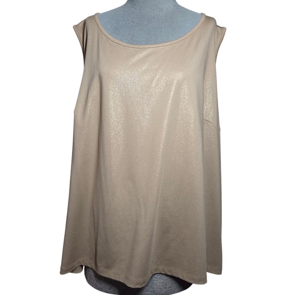 Gold Metallic Sleeveless Tank Size 3X